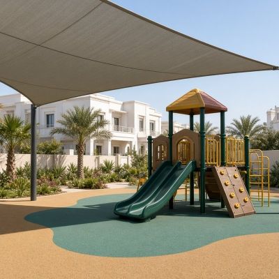 Shaded kids' playground