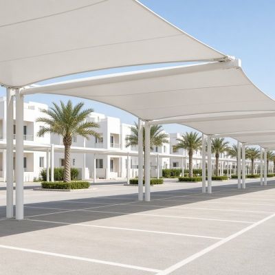 Covered residents' parking